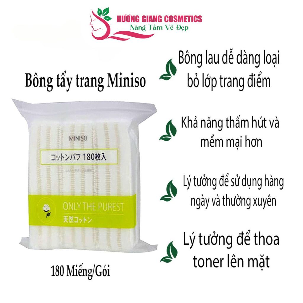 Bông Tẩy Trang Miniso Only The Purest 180 Miếng