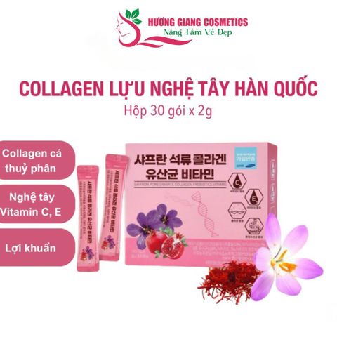 Bột Collagen Hoa Nghệ Tây & Lựu Đỏ Hàn Quốc