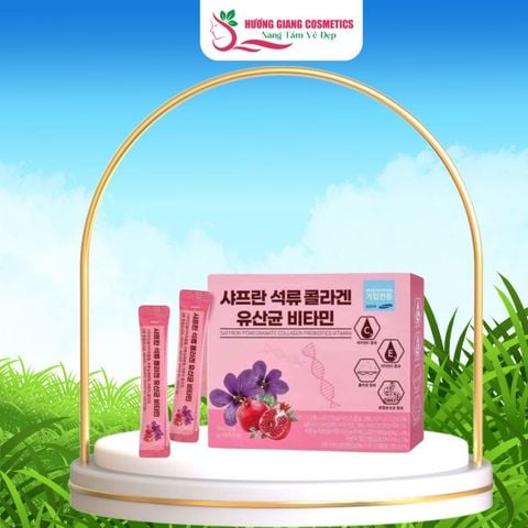 Bột Collagen Hoa Nghệ Tây & Lựu Đỏ Hàn Quốc