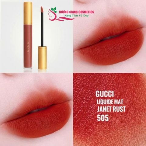 Son Kem Lì Gucce Rouge Liquid Matte - Màu 505 JANET RUST (Đỏ Gạch)