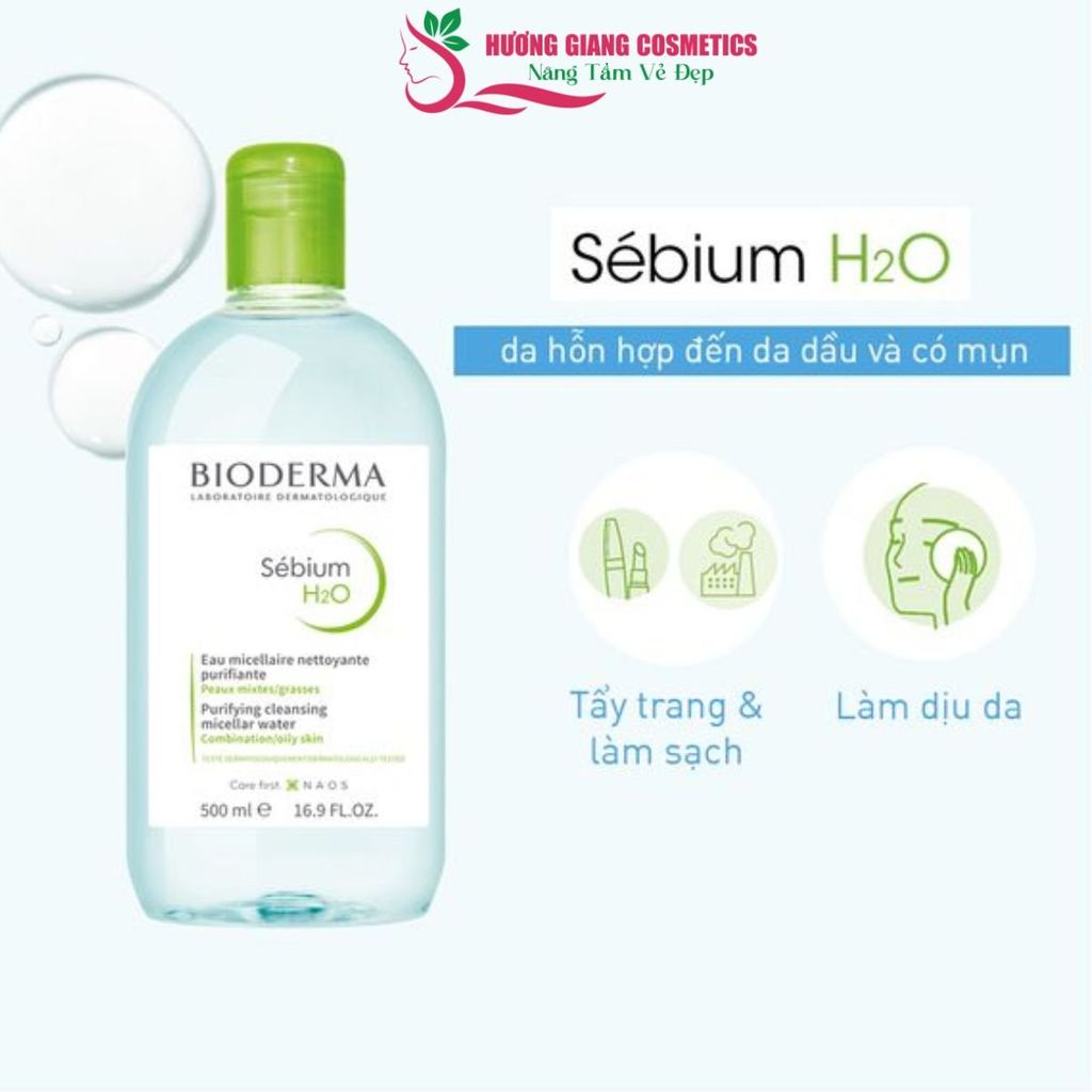 Nước Tẩy Trang Bioderma Dành Cho Da Dầu - Màu Xanh Lá