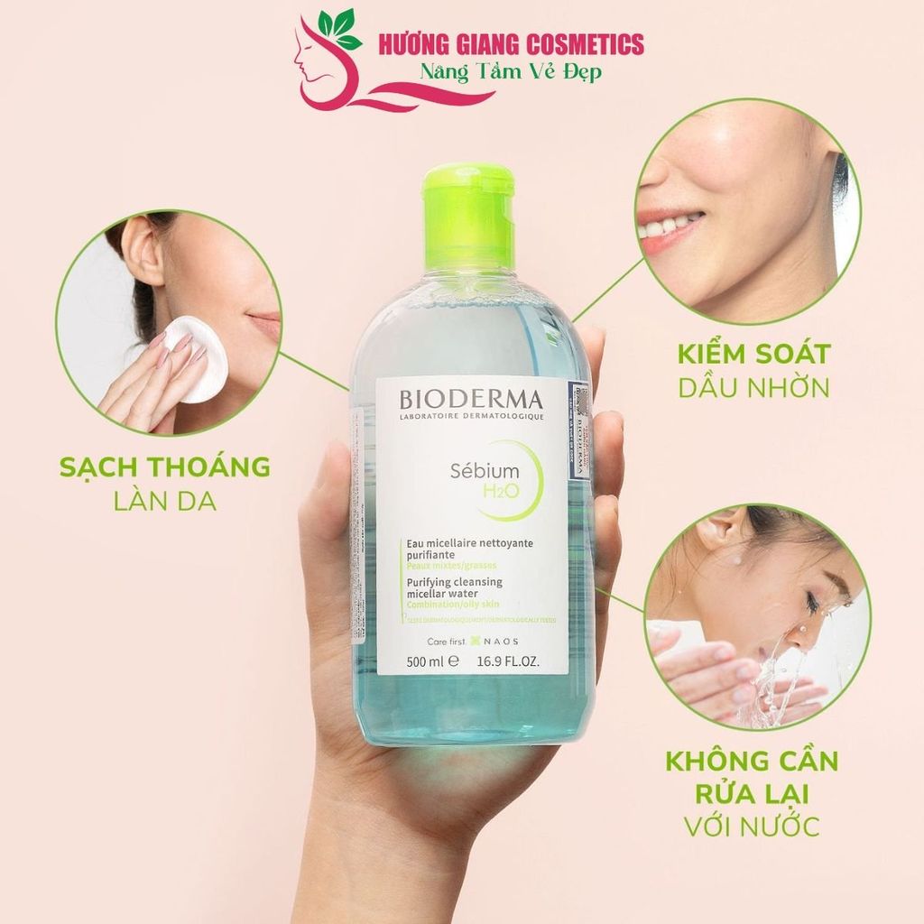 Nước Tẩy Trang Bioderma Dành Cho Da Dầu - Màu Xanh Lá