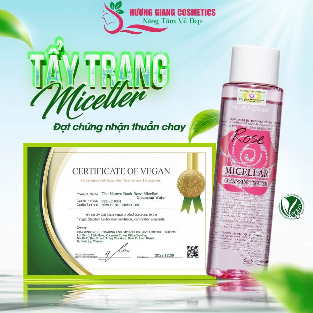 Nước Tẩy Trang hoa hồng Micellar The Nature Book Hàn Quốc 150ml