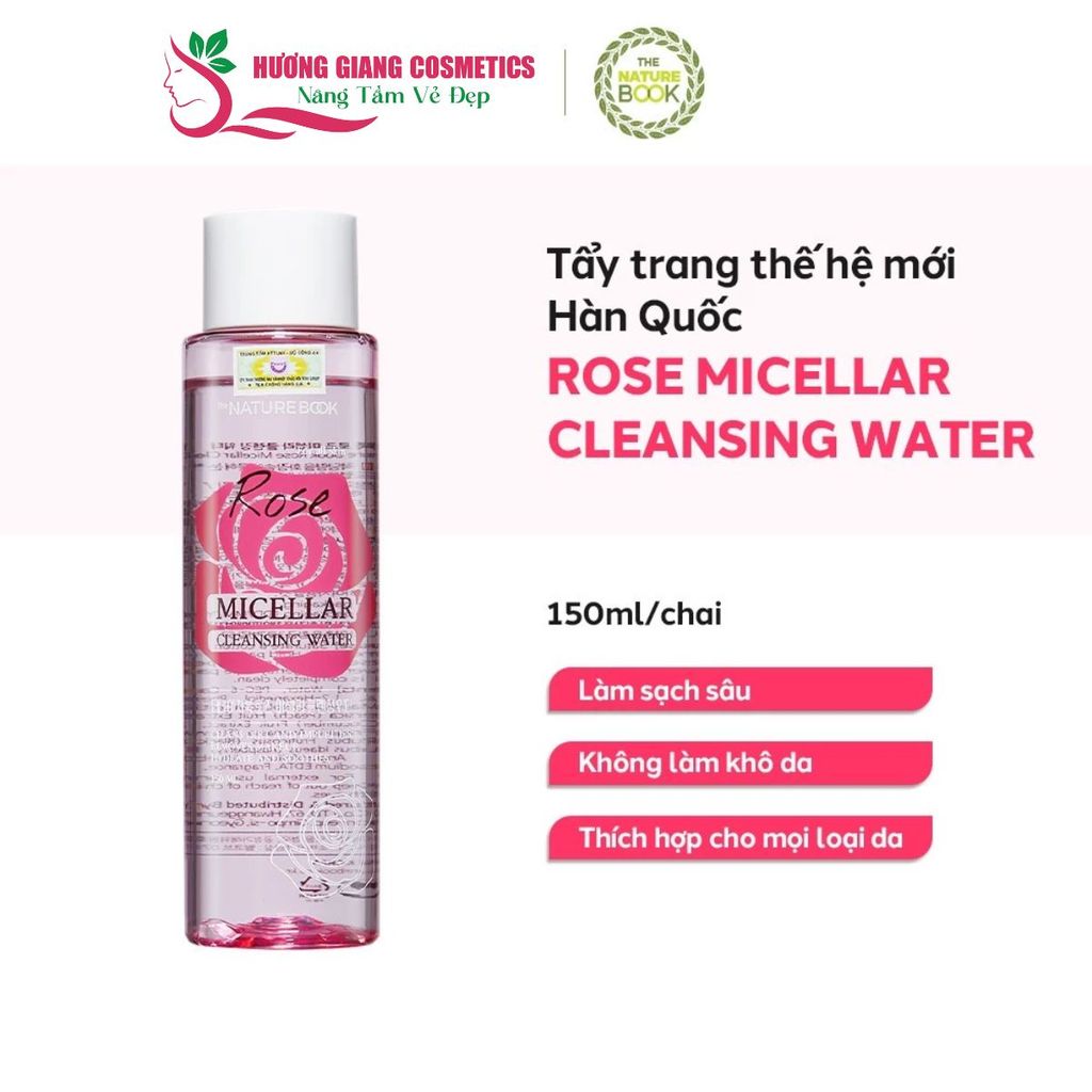 Nước Tẩy Trang hoa hồng Micellar The Nature Book Hàn Quốc 150ml