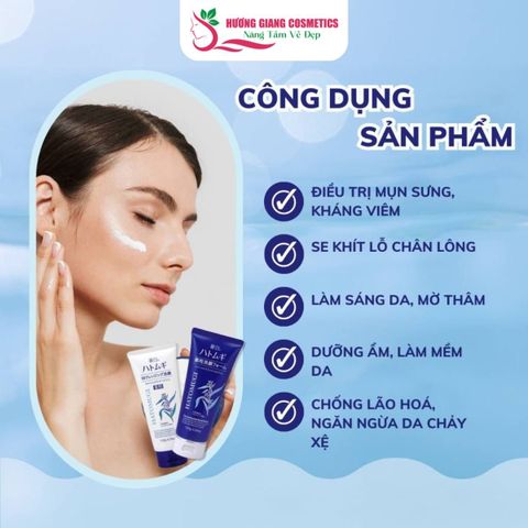 Sữa Rửa Mặt Ý Dĩ Hatomugi Acne Care & Facial Washing 130g (Xanh)