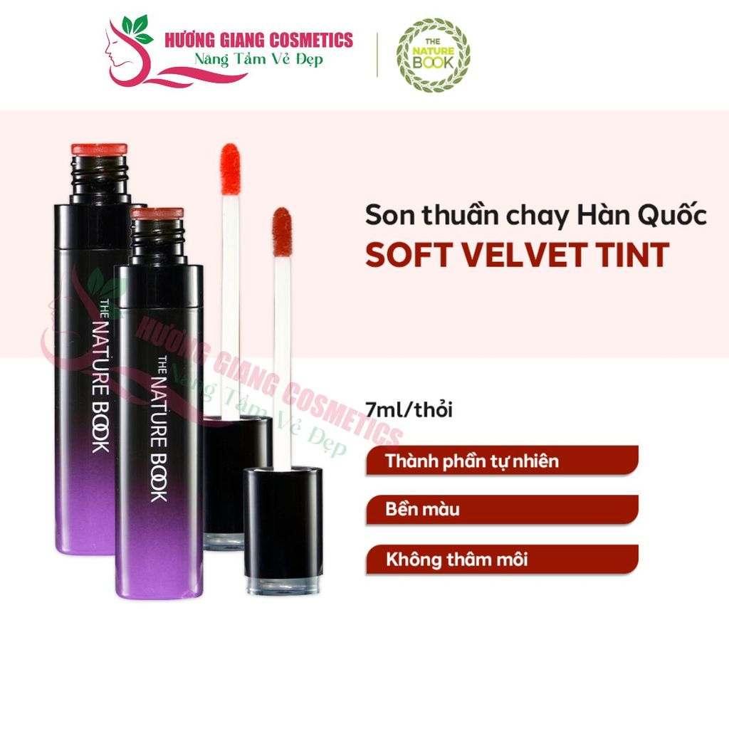 Son Môi Tint Thuần Chay Nhung Mềm Nature Book Hàn Quốc