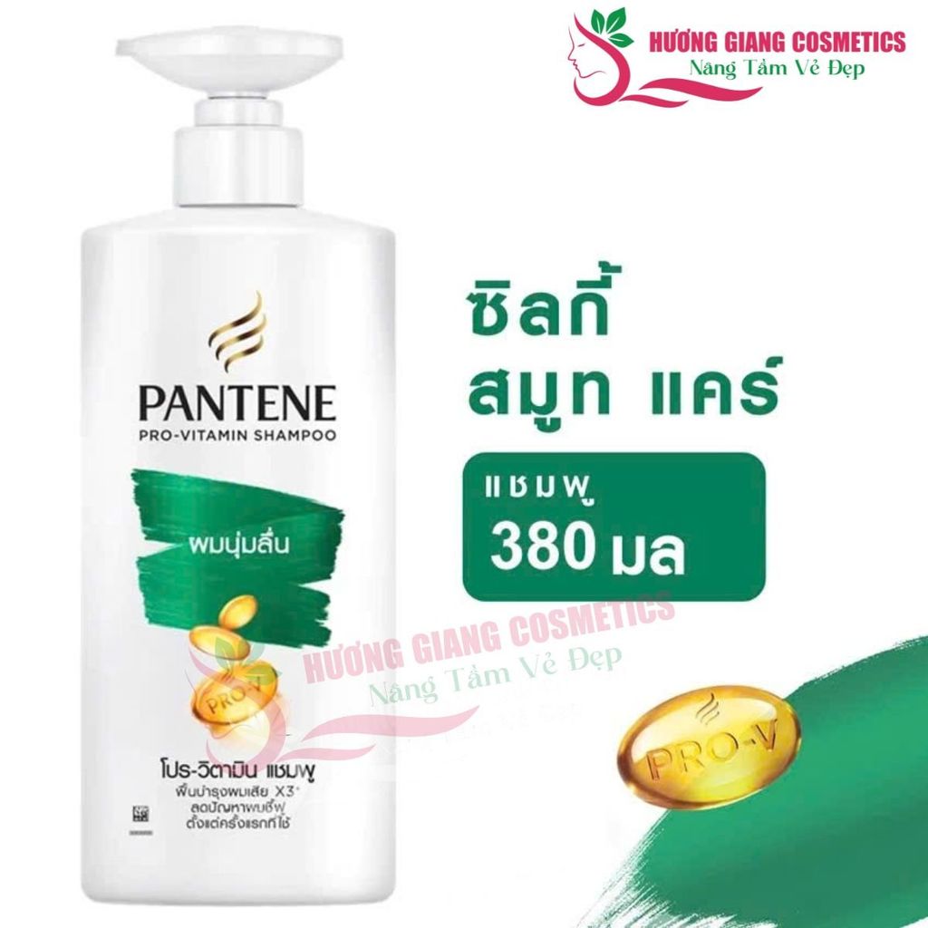 Dầu Gội Pantene Thái Lan  Màu Xanh Tóc suông, mềm, mượt óng ả 380ml
