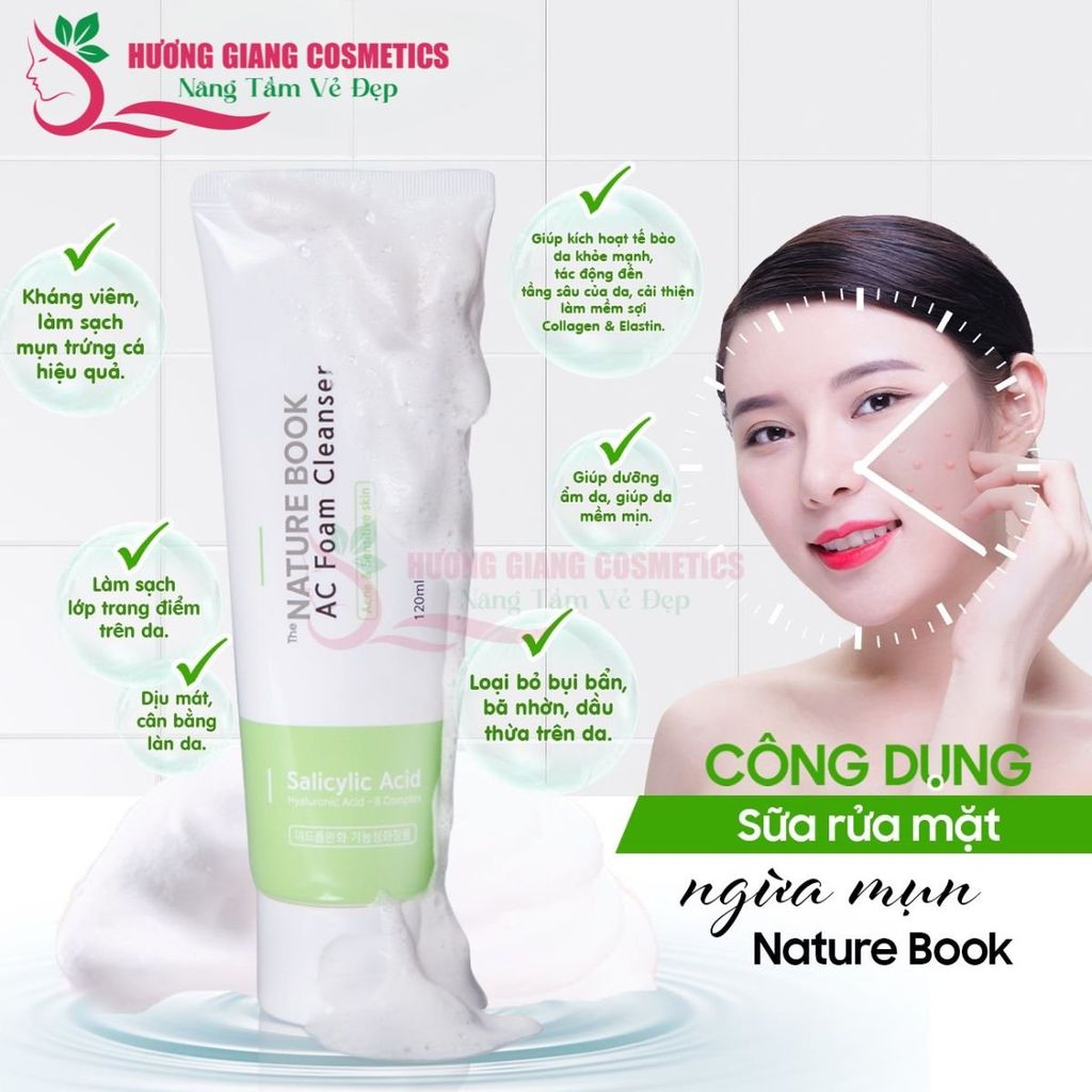 Sữa rửa mặt ngừa mụn The Nature Book Hàn Quốc 120ml