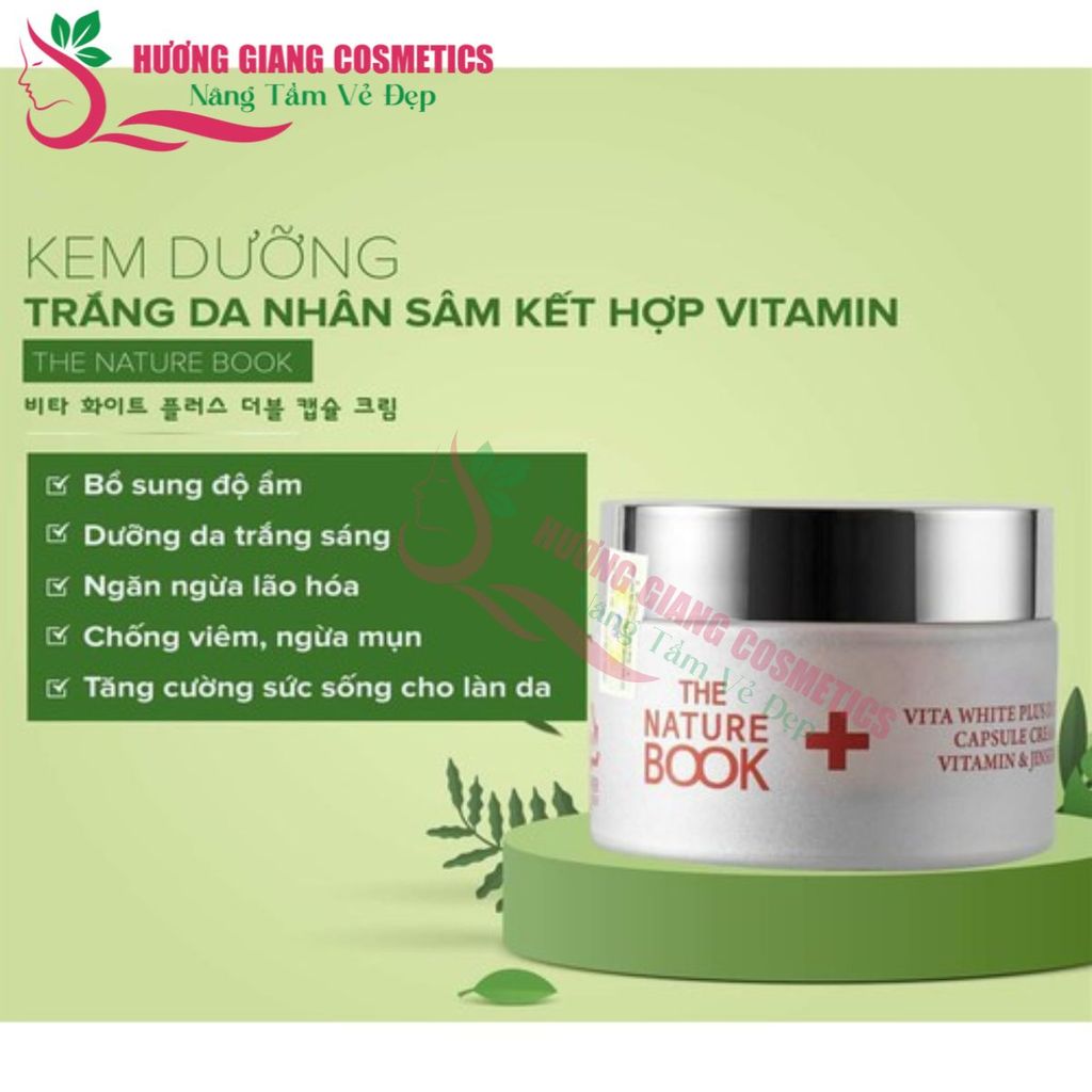 Kem dưỡng trắng da nhân sâm kết hợp vitamin the Nature Book Hàn Quốc 50g