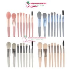 Bộ Cọ Trang Điểm 8 Cây Đa Năng, Lông Cọ Mềm, Nhỏ Gọn, Tiện Lợi Bỏ Túi