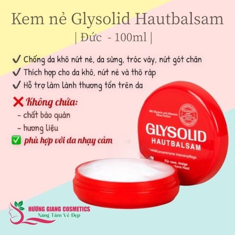 Kem Dưỡng Glysolid Hautbalsam Đặc Trị Da Khô Nứt, Nẻ Gót Chân 100ml