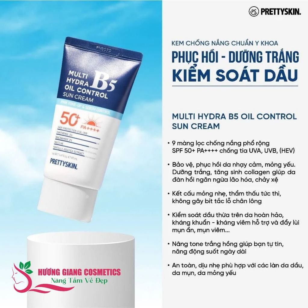Kem Chống Nắng B5 Pretty Skin Multi Hydra Oil Control Sun Cream