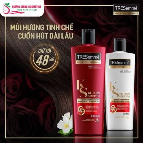 Combo Dầu Gội Xả  Giúp Tóc Vào Nếp Suôn Mượt Tresemmé Keratin  420ml