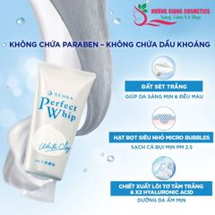 Sữa Rửa Mặt Senka Perfect Whip White Làm Sạch, Dưỡng trắng da 120g