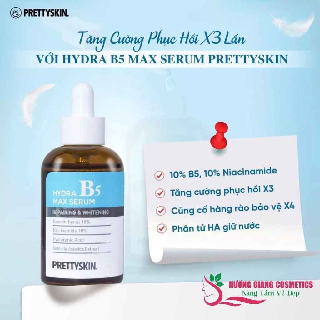 Tinh Chất Phục Hồi, Dưỡng Trắng Da Hydra Max Serum B5 Prettyskin 50ml