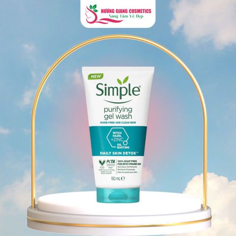 Sữa Rửa Mặt SIMPLE PURIFYING GEL WASH 150ML Dành Cho Da Dầu Mụn