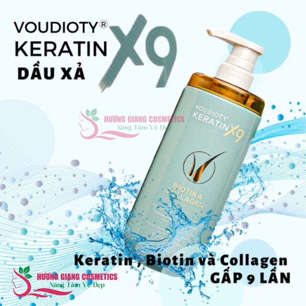Dầu Gội Xả Phục Hồi Tóc Hư Tổn Nặng Voudioty Keratin X9 500ml