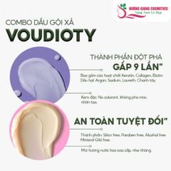 Combo Dầu Gội Xả Phục Hồi Tóc Hư Tổn Nặng Voudioty Keratin X9 500ml