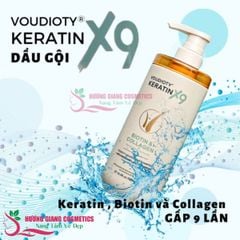 Dầu Gội Xả Phục Hồi Tóc Hư Tổn Nặng Voudioty Keratin X9 500ml