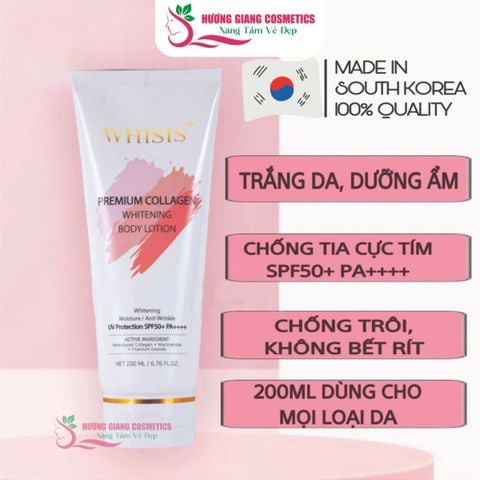 Kem Dưỡng Thể Chống Nắng Trắng Da Whisis Premium Collagen Body 200ml