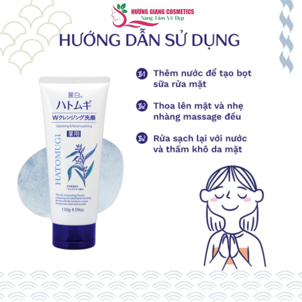 Sữa Rửa Mặt Reihaku Hatomugi Moisturizing & Facial Washing 170g