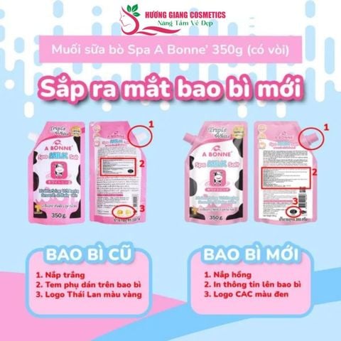 Muối Tắm A Bonne Tẩy Tế Bào Chết Làm Sáng Mịn Da 350g Spa Milk Salt