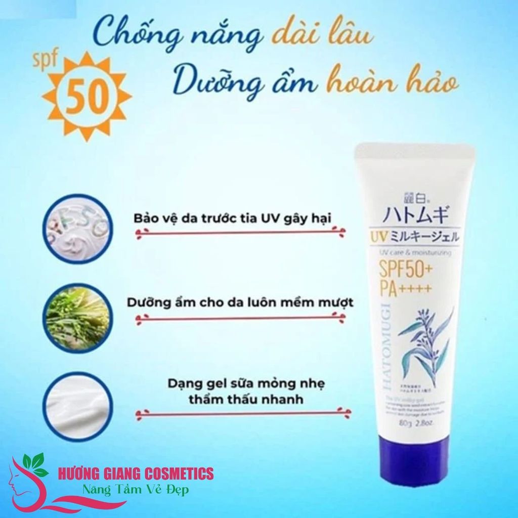 Kem Chống Nắng, Dưỡng Ẩm Và Làm Sáng Da Hatomugi SPF50+ PA++++ 80g