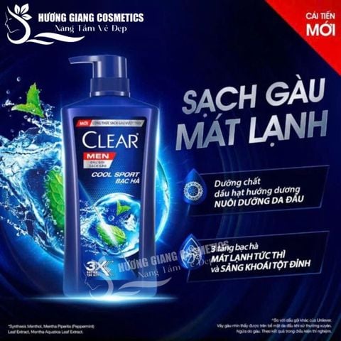 Dầu Gội Trị Gàu Clear Men Hương Bạc Hà  390 ml Thái Lan