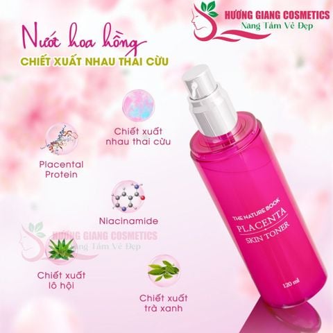 Nước Hoa Hồng Chiết Xuất Nhau Thai Cừu The Nature Book Placenta-120ml