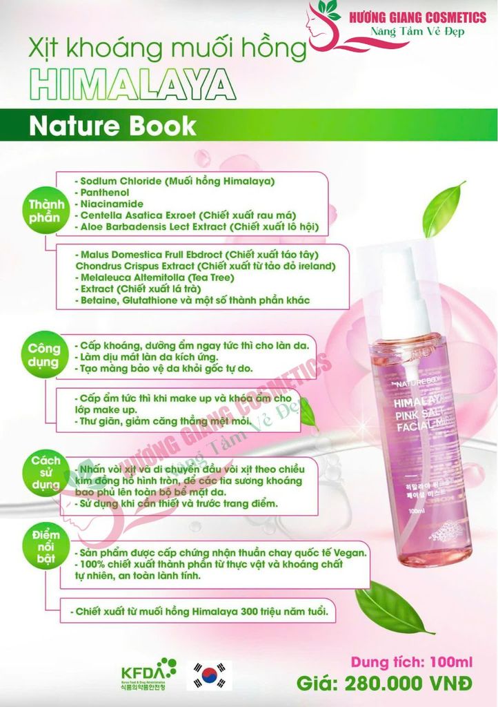 Xịt Khoáng Muối Hồng Himalaya The Nature Book Hàn Quốc - 100ml