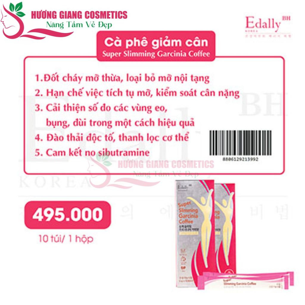 Cafe Giảm Cân Và Thải Độc Slimming Garcinia Coffee Edally BH Hàn Quốc