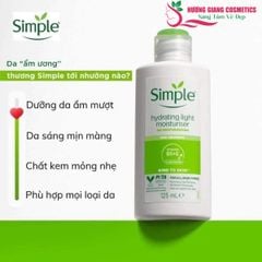 Kem Dưỡng ẩm Simple Hydrating Moisturiser Cho Da Khô, Thiếu Nước 125ml