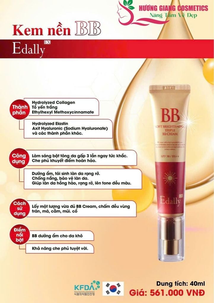Kem nền làm sáng da Edally EX  Hàn Quốc 50ml