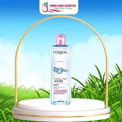 Nước Tẩy Trang L'ORÉAL Micellar Water 3IN1-400 ml-Cho Da Thường Và Khô