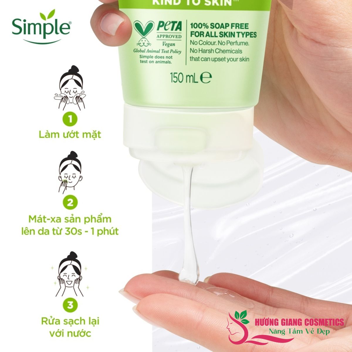 Sữa Rửa Mặt SIMPLE REFRESHING FACIAL WASH 150ML Dành Cho Da Nhạy Cảm