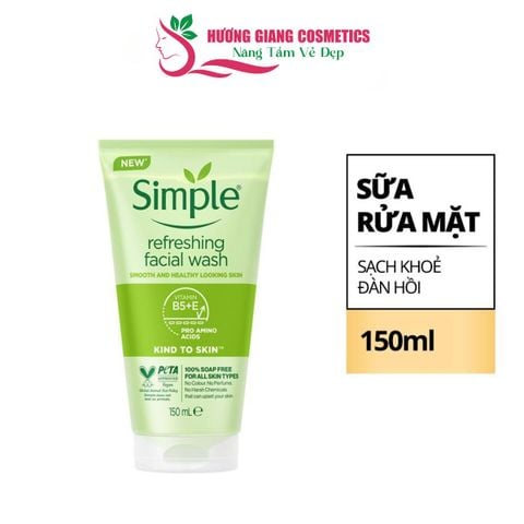 Sữa Rửa Mặt SIMPLE REFRESHING FACIAL WASH 150ML Dành Cho Da Nhạy Cảm