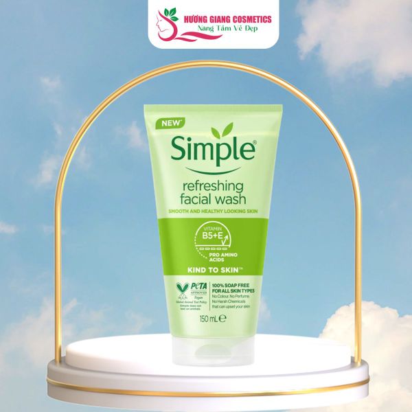 Sữa Rửa Mặt SIMPLE REFRESHING FACIAL WASH 150ML Dành Cho Da Nhạy Cảm
