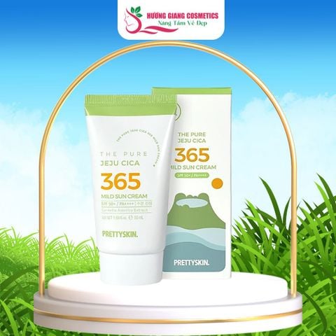 Kem Chống Nắng Chiết Xuất Rau Má Pretty Skin The Pure Jeju Cica 365