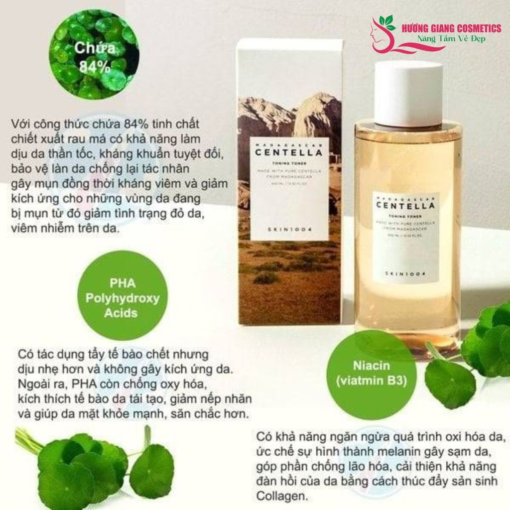 Nước Hoa Hồng Rau Má Phục Hồi Da Centella Toning Skin1004 210ml
