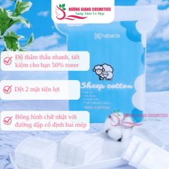Bông Tẩy Trang Cừu Habaria Cho Da Nhạy Cảm Thấm Hút Nhanh 234 Miếng