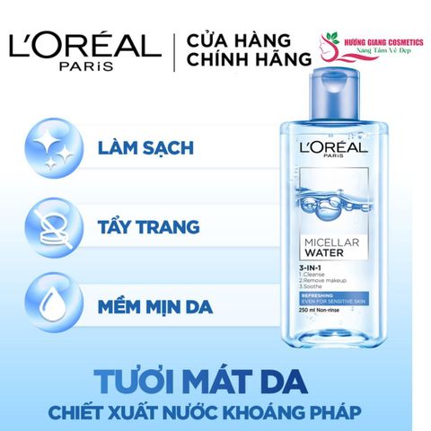 Nước Tẩy Trang L'ORÉAL Micellar Water 3IN1-400 ml-Làm Mát Da