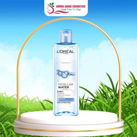 Nước Tẩy Trang L'ORÉAL Micellar Water 3IN1-400 ml-Làm Mát Da
