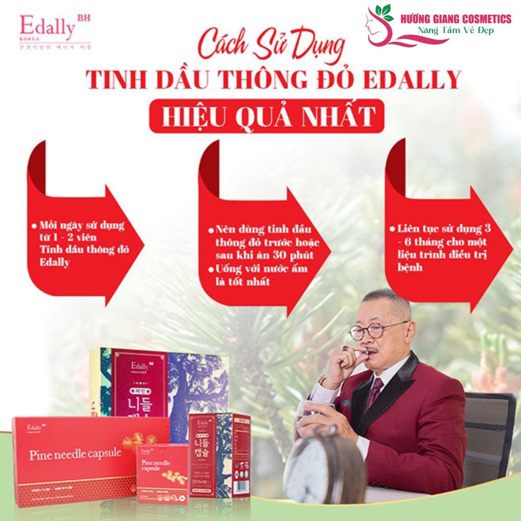 Tinh dầu thông đỏ Edally BH Pine Needle Capsule Edally Hàn Quốc