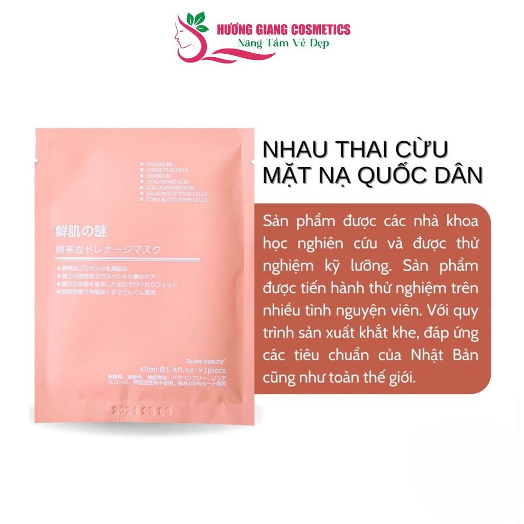 Mặt Nạ Nhau Thai Cừu Nhật Bản Rwine Beauty Dưỡng Da, Tái Tạo Collagen 40ml