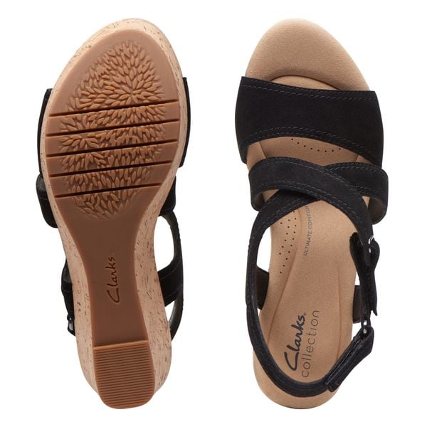 Giày Xăng Đan Đế Xuồng Da Lộn Nữ Clarks - Rose Way