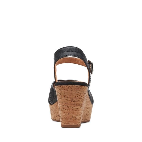 Giày Xăng Đan Đế Xuồng Da Nữ Clarks - Elleri Plum