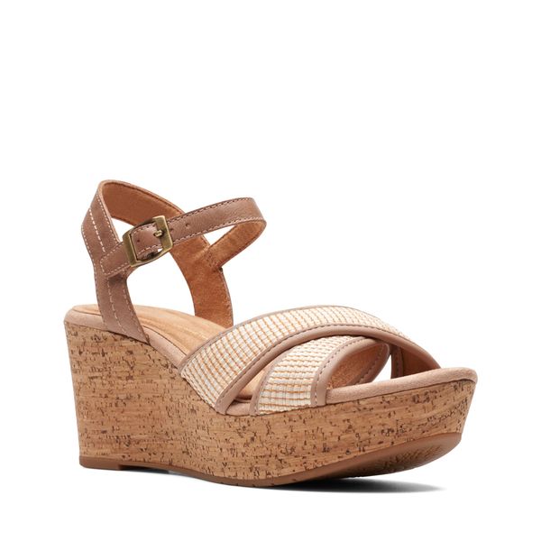 Giày Xăng Đan Đế Xuồng Da Nữ Clarks - Elleri Plum