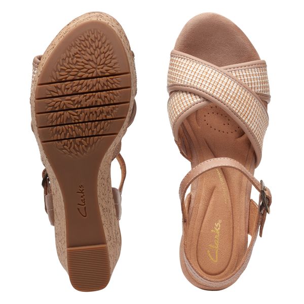 Giày Xăng Đan Đế Xuồng Da Nữ Clarks - Elleri Plum