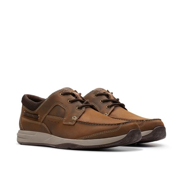Giày Buộc Dây Da Nam Clarks - Sailview Lace