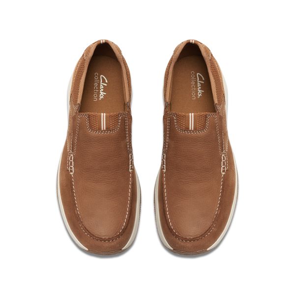 Giày Lười Da Nubuck Nam Clarks - Sailview Step